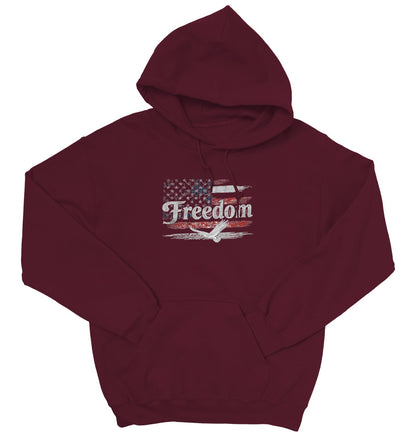 Freedom Flag Hoodie, Patriotic Sweatshirt, American Flag, USA Apparel, Cozy Red White Blue, Autumn Wear