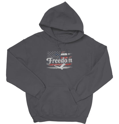 Freedom Flag Hoodie, Patriotic Sweatshirt, American Flag, USA Apparel, Cozy Red White Blue, Autumn Wear
