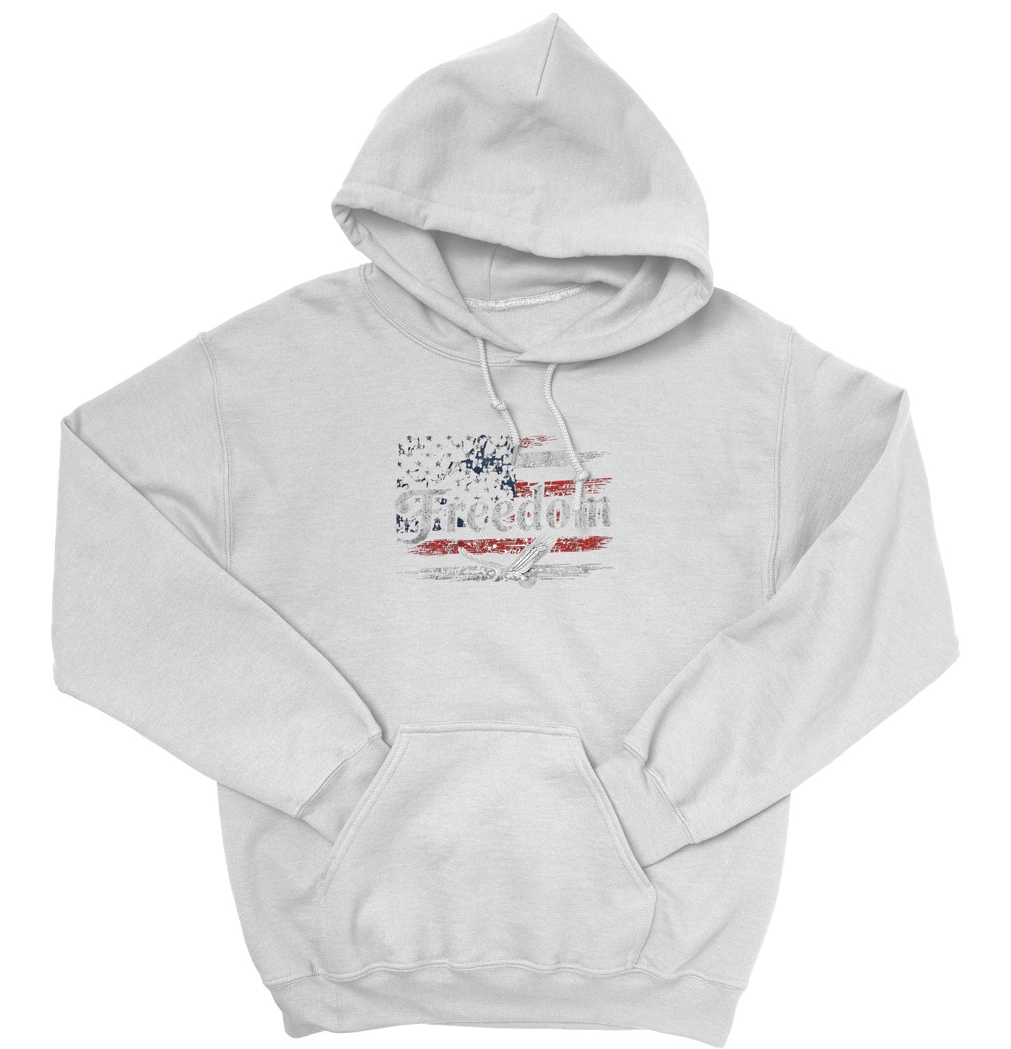 Main product image for Freedom Flag Hoodie, Patriotic Sweatshirt, American Flag, USA Apparel, Cozy Red White Blue, Autumn Wear